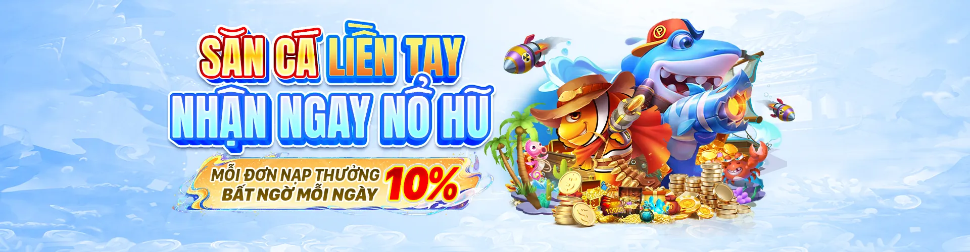 Hình ảnh banner trang đăng ký Tải Trò Chơi Bắn Cá với người chơi vui vẻ